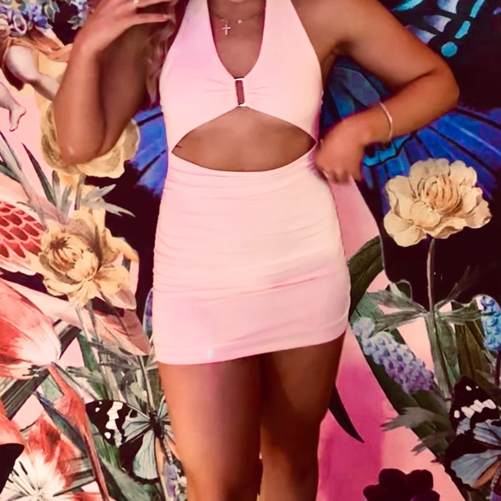 Pink halter dress